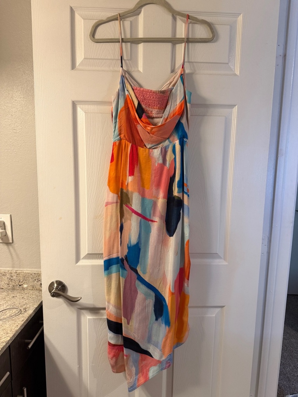 Multicolor Abstract Print Spaghetti Strap Dress - Picture 2 of 3